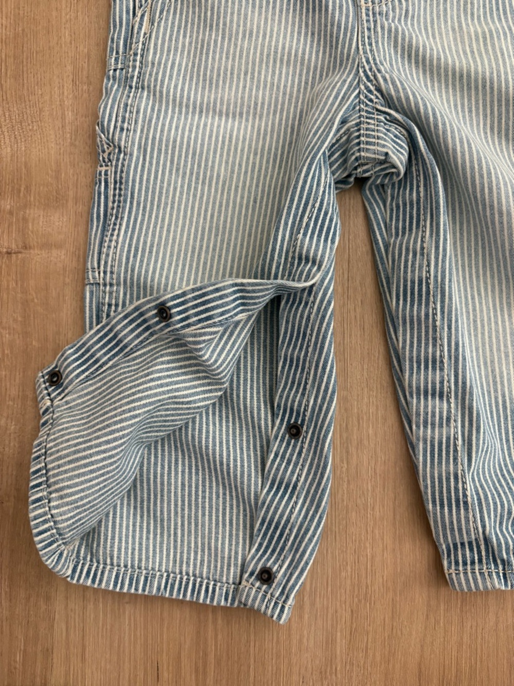 Children’s Striped Denim Overalls - Light Blue - Picture 5 of 7